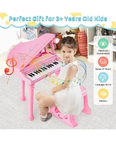 Slickblue 31 Keys Kids Piano Keyboard with Stool and Lid