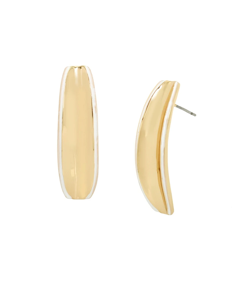 Robert Lee Morris Soho White Molten Patina Curved Stick Earrings