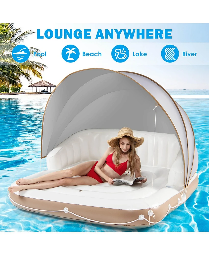 Slickblue Inflatable Pool Float Lounge Swimming Raft