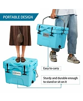 Slickblue 16 Quart 24-Can Capacity Portable Insulated Ice Cooler with 2 Cup Holders