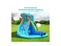 Slickblue Inflatable Water Pool with Splash and Slide Without Blower