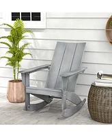 Vebreda Adirondack Rocking Chair with Curved Back for Balcony