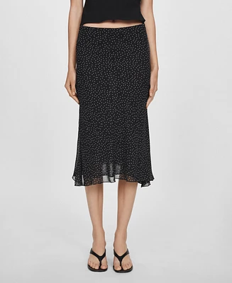 Mango Women's Polka Dots Midi Skirt