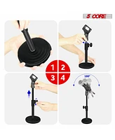 5 Core 3n1 Mic Stand Desk Adjustable Table Microphone Stands w Phone Holder Mic Clip