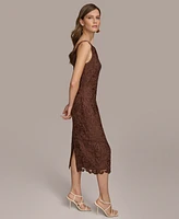 Donna Karan Women's Square-Neck Sleeveless Lace Sheath Dress