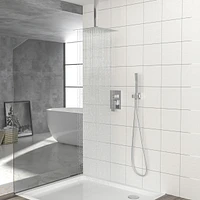 12" Rain Shower Head Systems, Chrome, Ceiling Mounted Shower