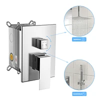 12" Rain Shower Head Systems, Chrome, Ceiling Mounted Shower