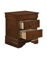 Streamdale Furniture Traditional 2-Drawer Nightstand, Cherry Finish