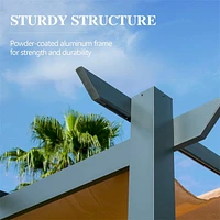 Aluminum Outdoor Pergola with Retractable Canopy