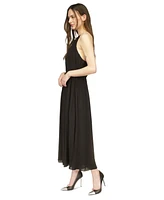 Michael Kors Women's Chain-Strap Satin Pleated Maxi Dress