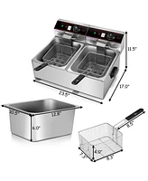 3400W Dual Tank Electric Countertop Deep Fryer