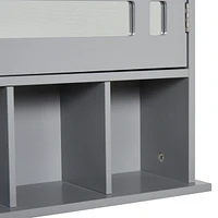 Gray Wall Mounted Medicine Cabinet with Mirror