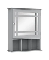 Streamdale Furniture Gray Wall Mounted Medicine Cabinet with Mirror