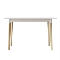 Streamdale Furniture Modern Dining Table 47 Inch Kitchen Table Rectangular Top With Solid Wood Leg