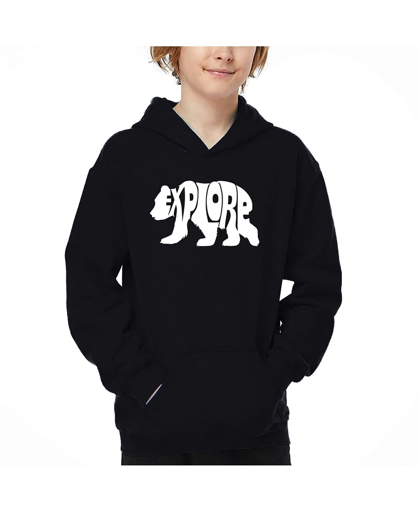 La Pop Art Boys Explore Word Hooded Sweatshirt