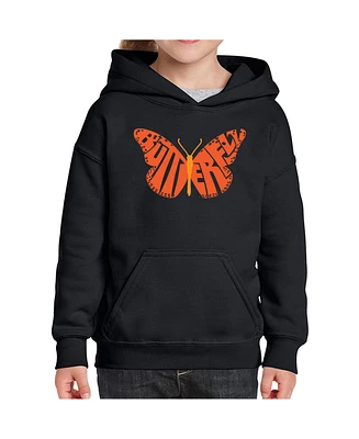 La Pop Art Girls Butterfly Word Hooded Sweatshirt