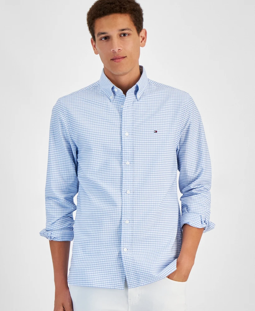 Tommy Hilfiger Men's Gingham Long Sleeve Button-Down Oxford Shirt