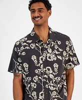 Guess Men's Parker Short Sleeve Button-Front Floral Print Shirt