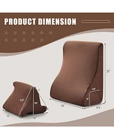 Inolait Bed Wedge Pillow with Tablet Pillow Stand and Side Pockets