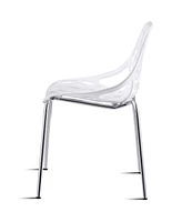 Set of 6 Accent Armless Modern Dining Chairs with Plastic Feet Pads