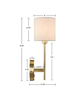 Conway Metal Wall Sconce With Cylinder Shade, Set Of 2