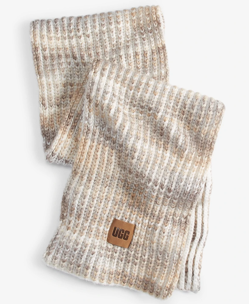 Ugg Logo Patch Chunky Space-Dyed Knit Scarf