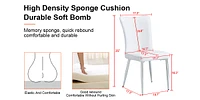 4-Piece White Pu Dining & Office Chair Set