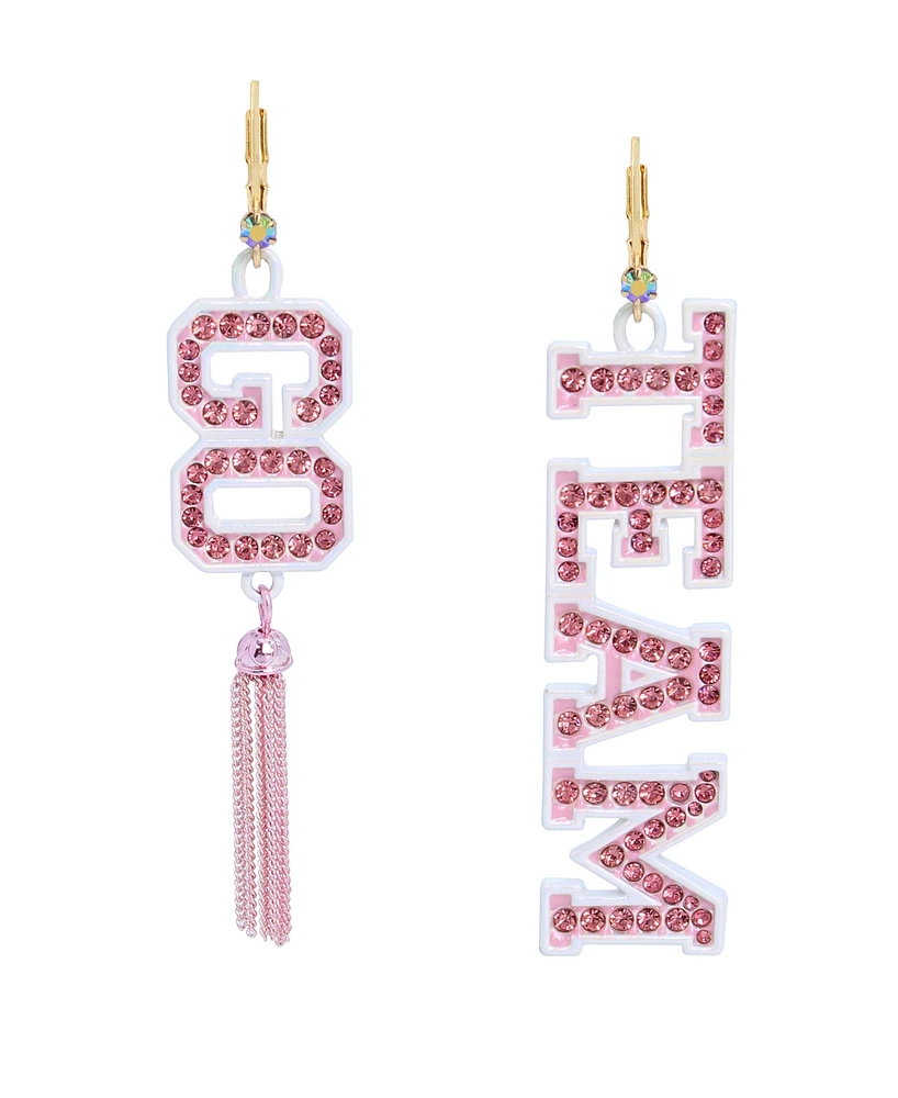 Betsey Johnson Faux Stone Go Team Mismatch Earrings