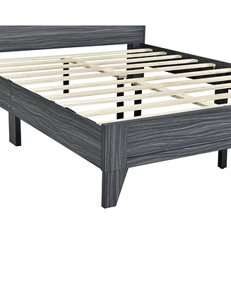 Simplie Fun Full Size Storage Platform Bed Frame With 4 Open Storage Shelves And Usb Charging Design