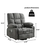 Streamdale Furniture Elderly Recliner Chair with Heat, Massage & Usb Charge Port