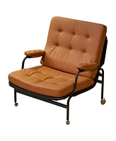 Simplie Fun Modern Brown Bonded Leather Armchair