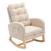 High Back Accent Rocking Chair with Footrest