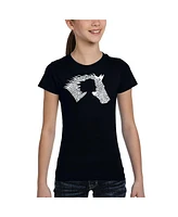 La Pop Art Girls Horse Word T-Shirt