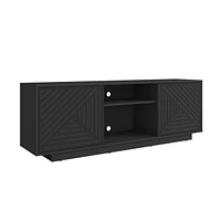 Streamdale Furniture Modern Tv Stand For TVs Up To 70", Black