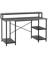 Simplie Fun 55" Home Office Computer Desk with Storage Shelves