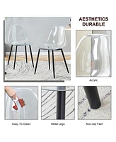 Glass Table & Chairs - Black Metal