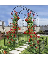 Streamdale Furniture Metal Garden Arch with Plant Stands for Climbing Plants