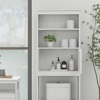 Over The Toilet Rack 2 - Tier Toilet Bathroom Spacesaver Storage Shelf With 2 Doors Wood Storage