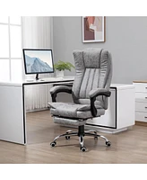 Vinsetto Massage Office Chair, High Back Reclining Desk Chair, Grey