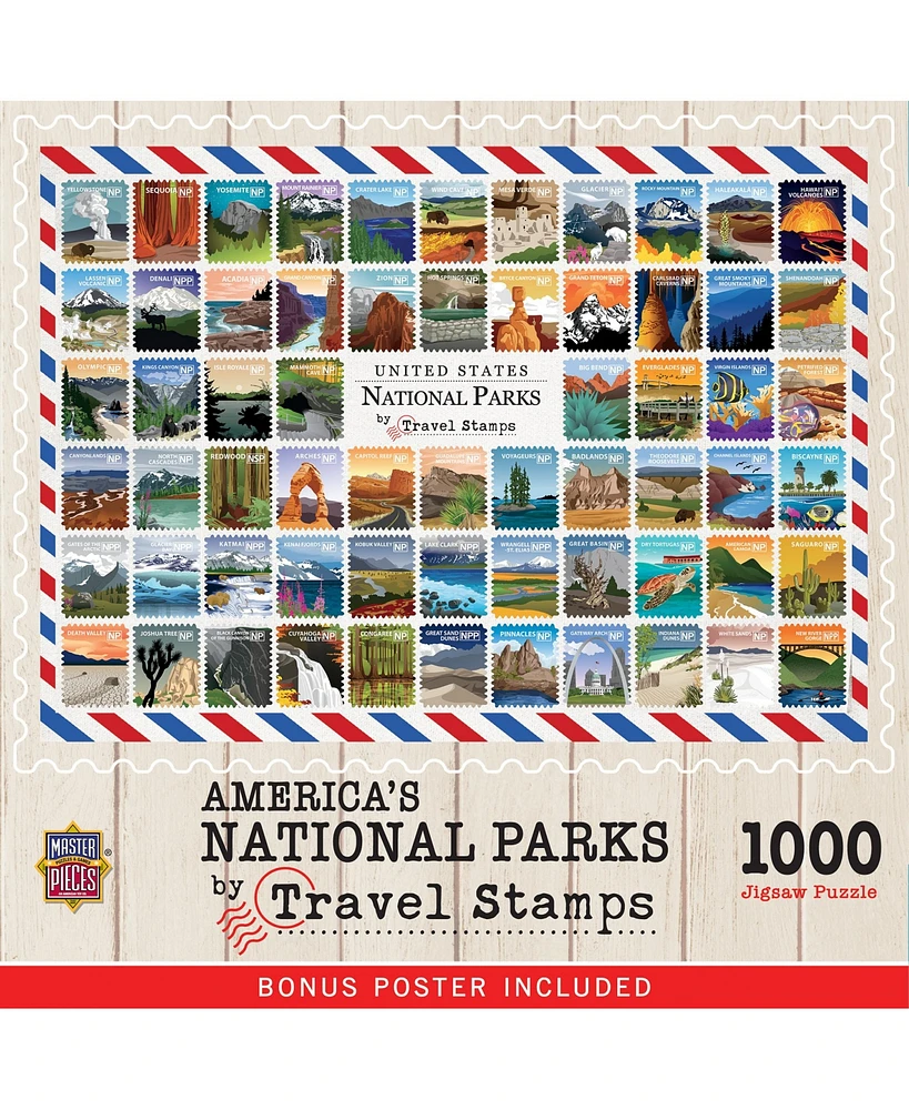 MasterPieces Puzzles MasterPieces National Parks Travel Stamps 1000 Piece Jigsaw Puzzle