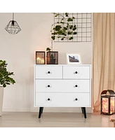 Sugift 4 Drawers Dresser Chest of Drawers Free Standing Sideboard Cabinet