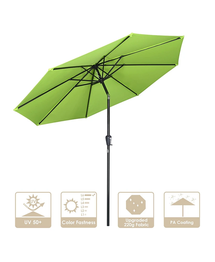 Yescom 9Ft UV50+ 3000PA Outdoor Table Patio Umbrella with Crank Tilt Aluminum Sunshade Deck Garden Yard Poolside Market