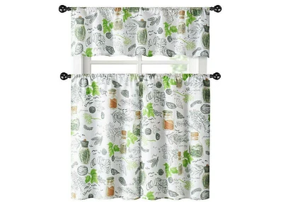 Kate Aurora Country Multi Spice Medley Complete 3 Piece Kitchen Curtain Tier & Valance Set