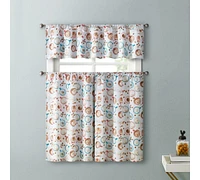 Kate Aurora Coffee Brew Complete 3 Pc. Complete CafeKitchen Curtain Tier & Valance Set