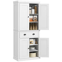 Homcom 72" Kitchen Pantry Storage Cabinet with Drawer, Adjustable Shelves