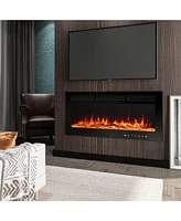 Mondawe 36" Recessed Wall-Mounted Electric Fireplace 5000 Btu Heater with Remote Control