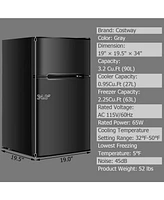 Sugift 3.2 cu ft Compact Stainless Steel Refrigerator