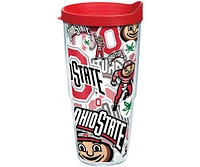 Tervis Tumbler Tervis Ohio State Buckeyes - All Over Made in Usa Double Walled Insulated Tumbler Travel Cup Keeps Drinks Cold & Hot, 24oz, Classic