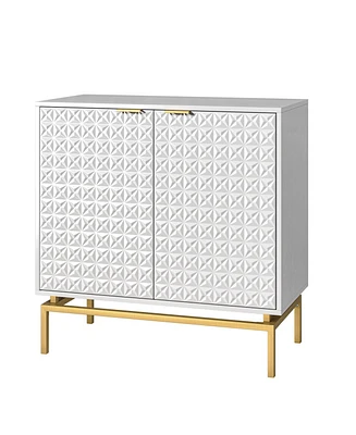 Hulala Home Chantler Mid-century Water Resistant Storage Cabinet with a Metal Base