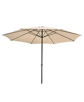 Yescom 13FT Xl Large Uv 30+ Aluminum Outdoor Patio Umbrella for Table Garden Deck Market Yard Restaurant Hotel Pool Tan